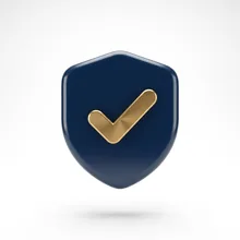 Icon: Schutzschild mit Haken — Compliance und Datenschutz